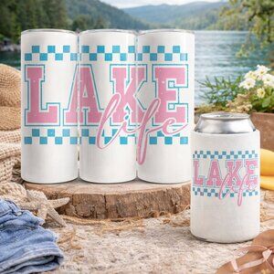 Lake Life 20oz Skinny Tumbler and Can Cooler Gift Set Bundle
